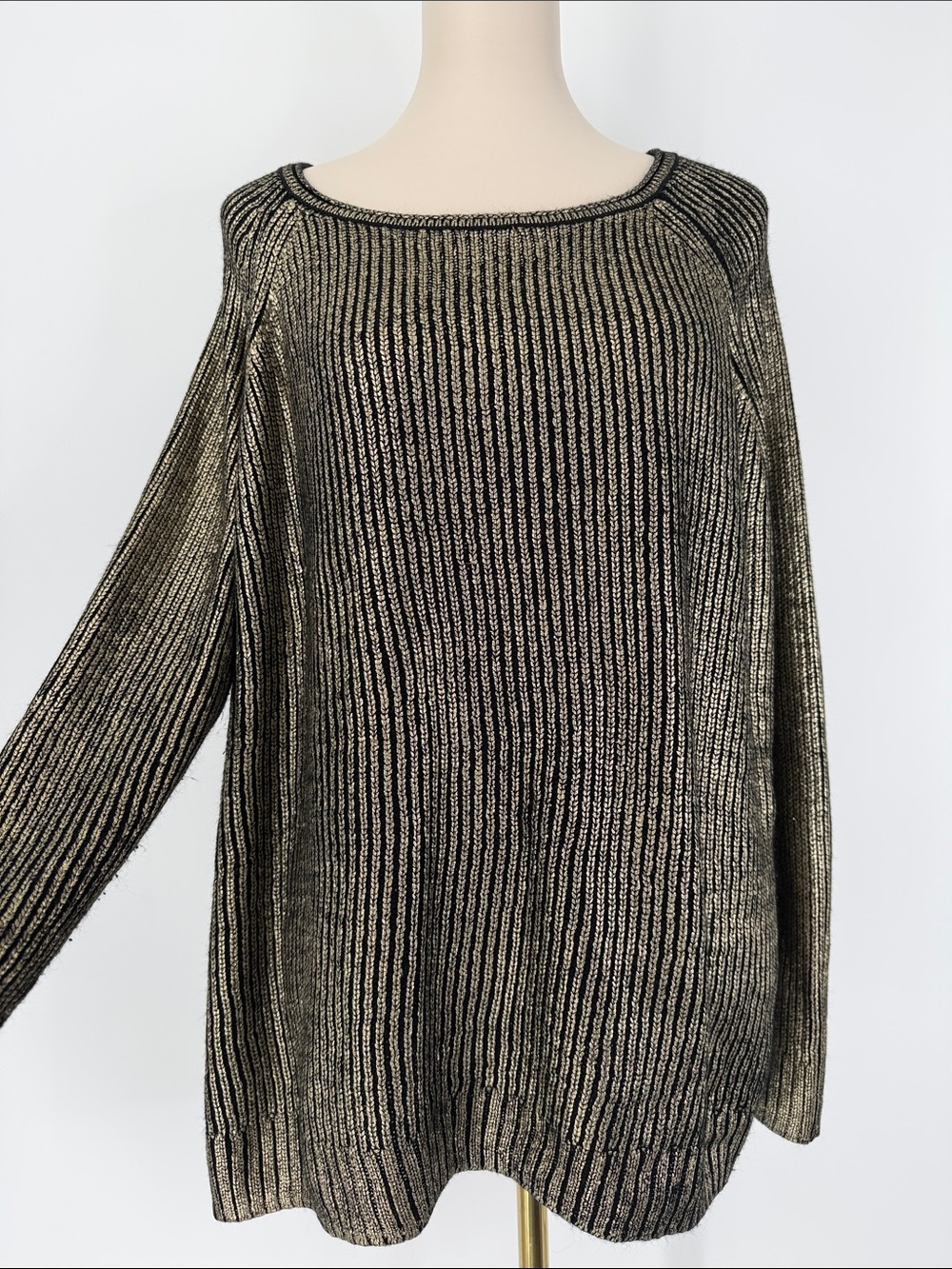 Nasty Gal Women’s Metallic Cable Sweater, Size S